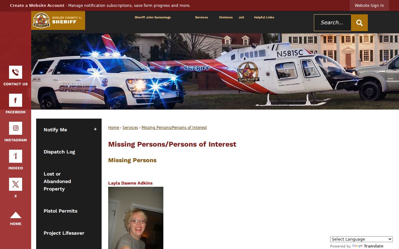 Shelby County arrest report request channel at Sheriff Records