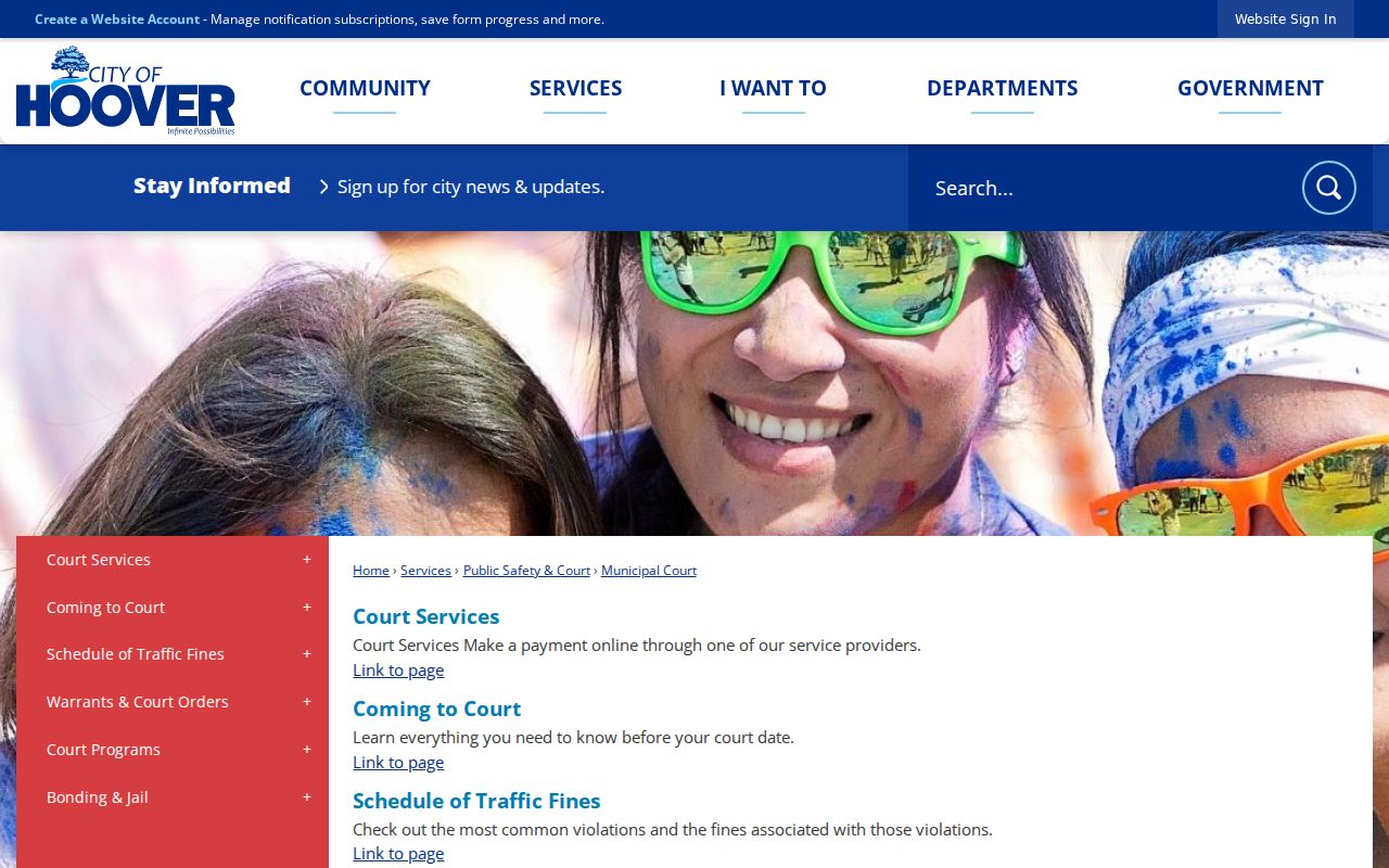 Hoover criminal history and municipal court records channel