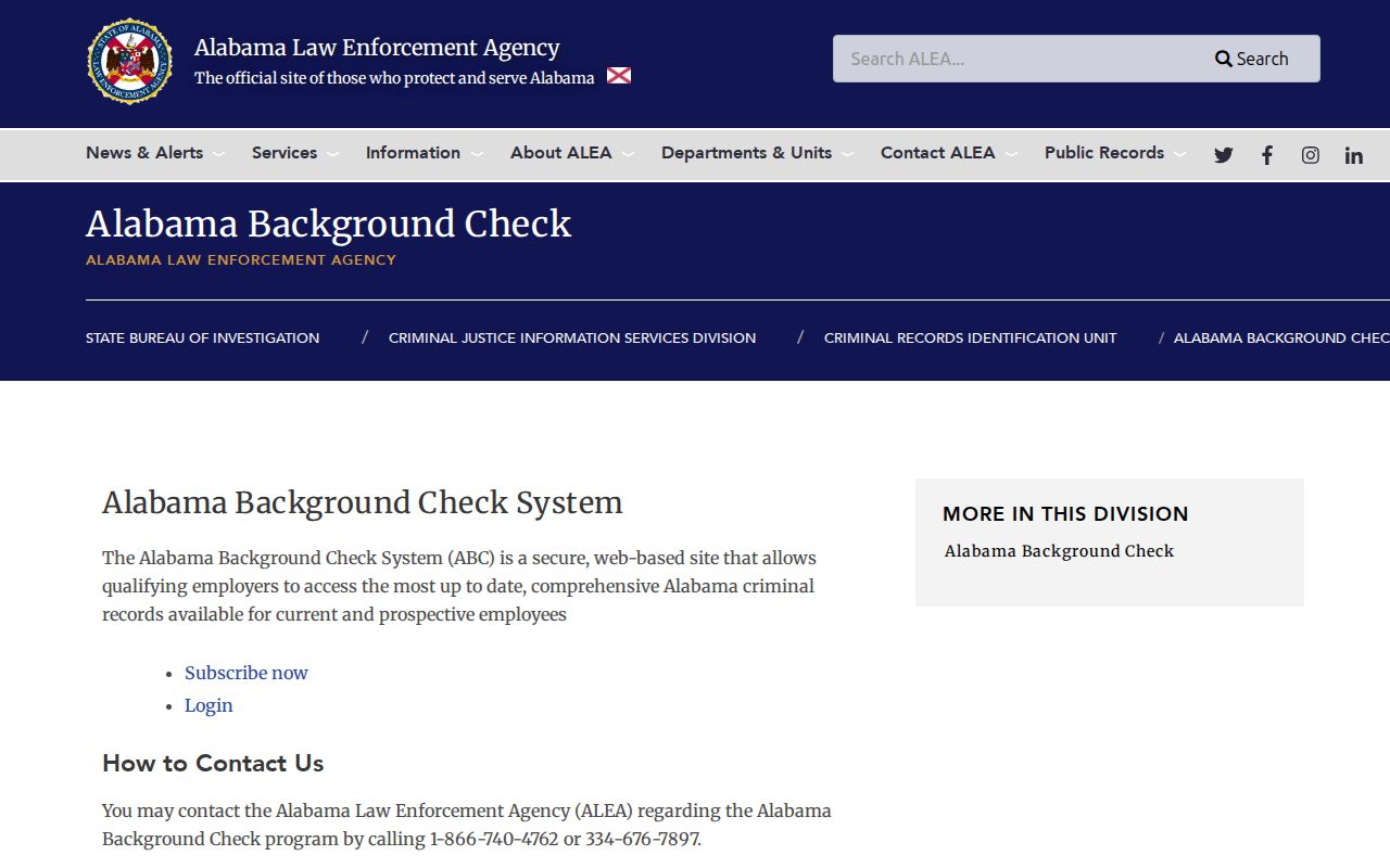 ALEA Shelby County criminal history self-review information