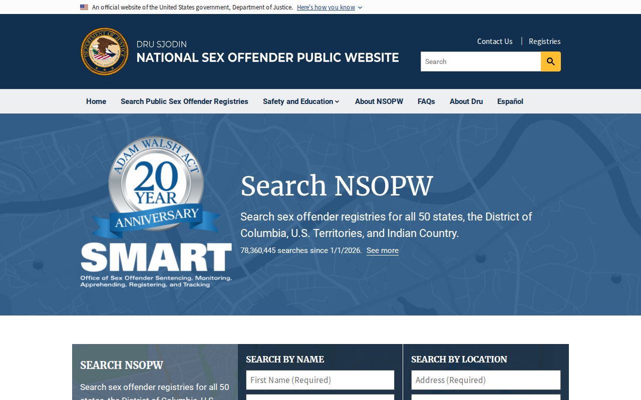 Shelby County sex offender check using the national NSOPW search